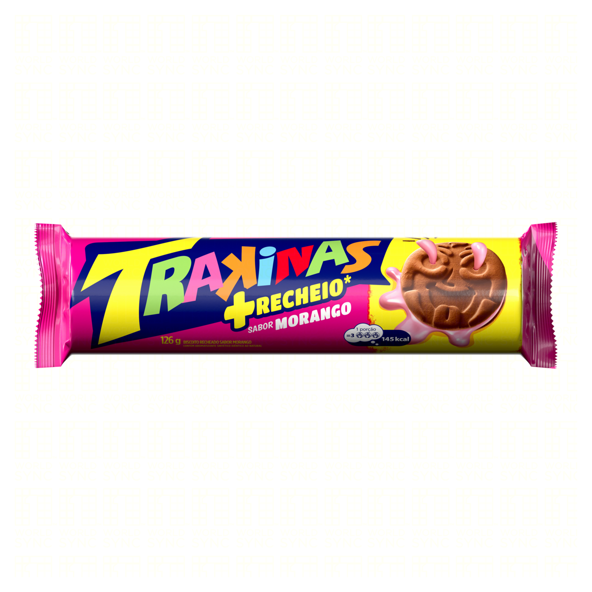 BISC RECH TRAKINAS MAIS MORANGO 126G