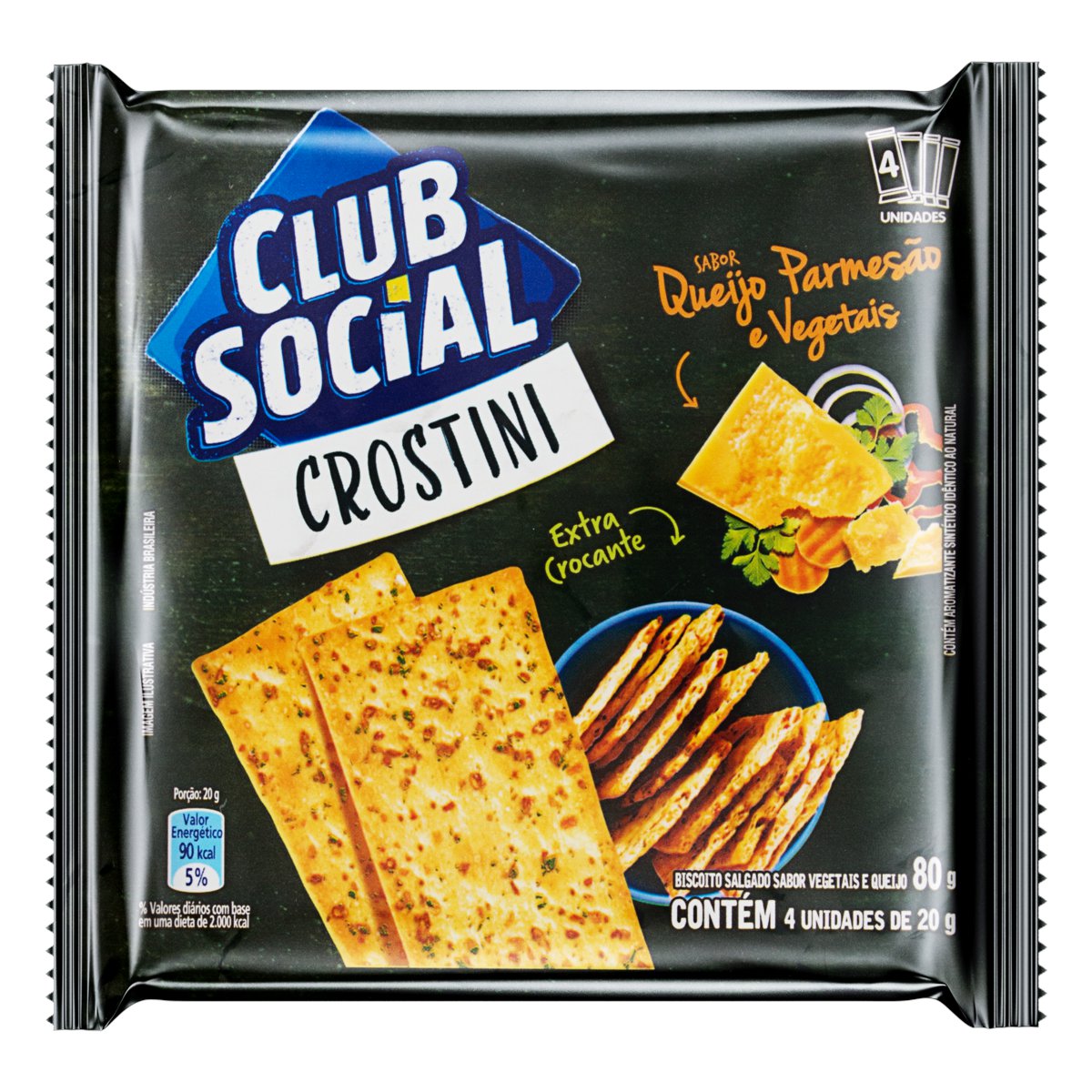 CLUB SC CROSTINI 4X20G QJ PAR E VEGETAIS