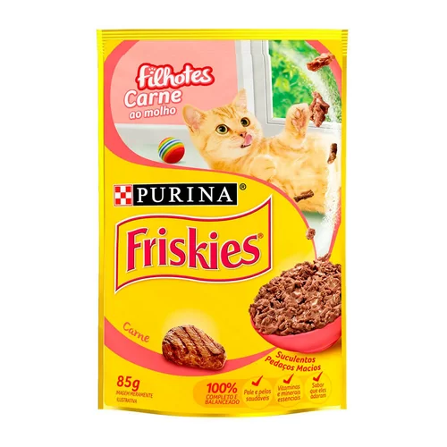 FRISKIES FILHOTES CARNE AO MOLHO 85G