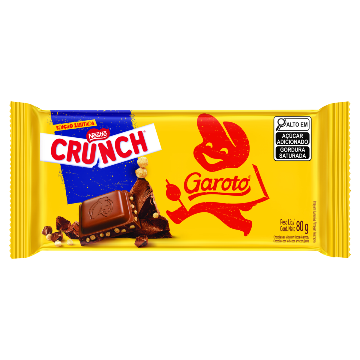 CHOCOLATE GAROTO CRUNCH 80G