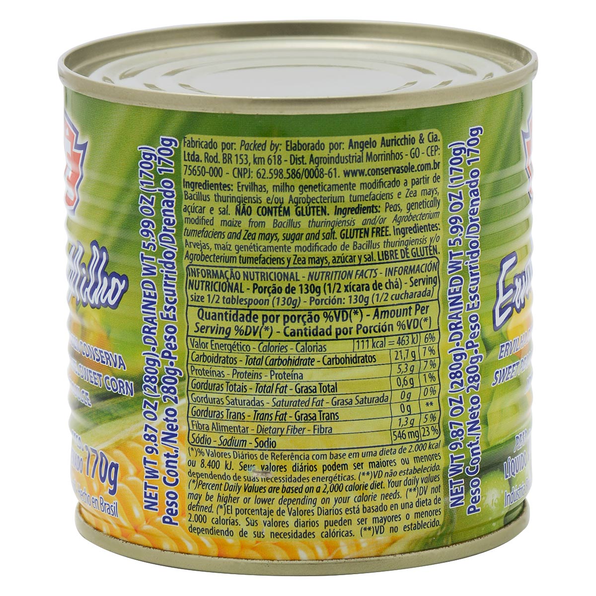 ERVILHA E MILHO OLE LATA 170G