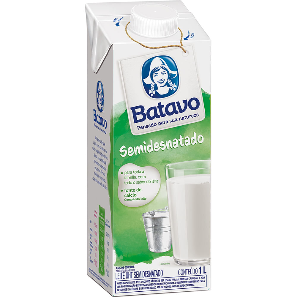 LEITE UHT BATAVO SEMIDESNATADO 1L