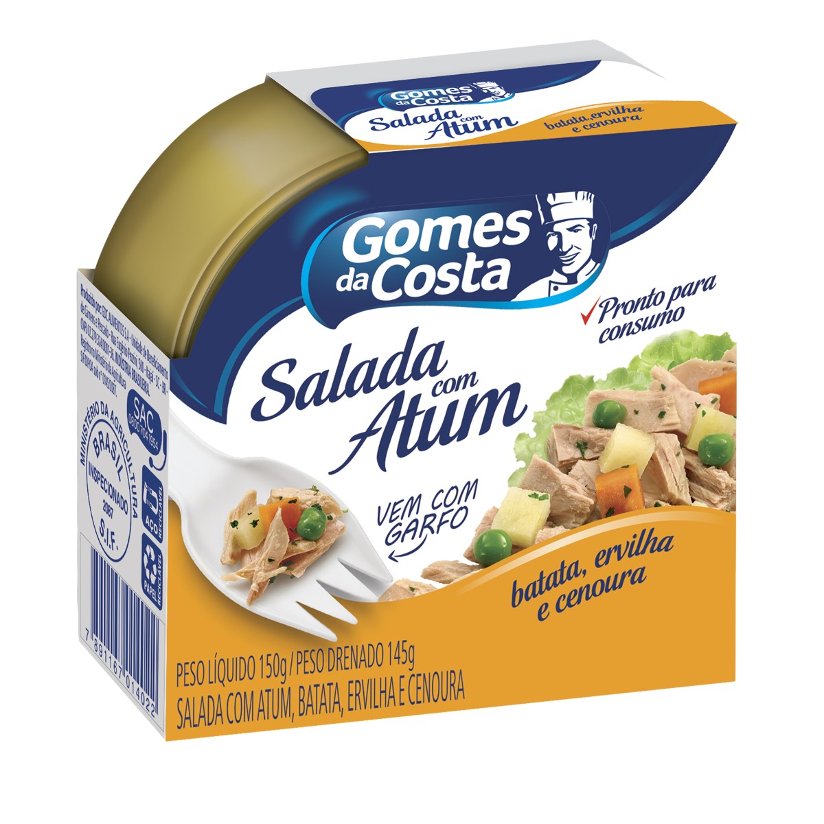 SALADA G.COSTA ATUM/BAT/ERV/CENOURA 170G