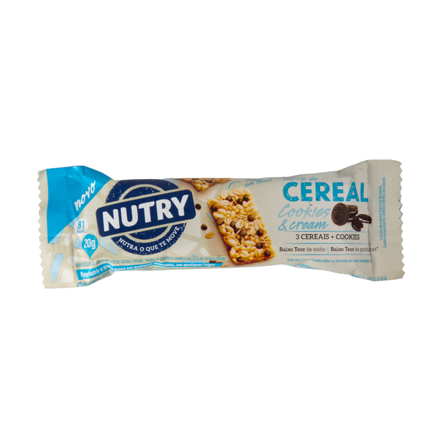 BARRA DE CEREAL COOKIES & CREAM NUTRY 20G