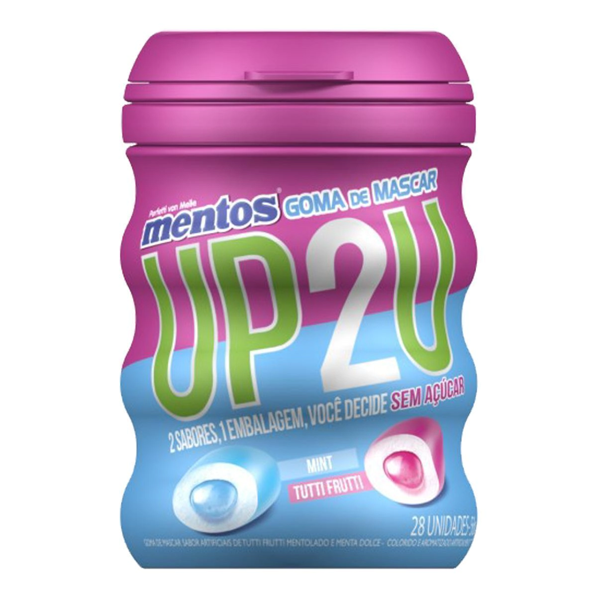 MENTOS UP2U TUTTI FRUTTI GARRAFA 56G