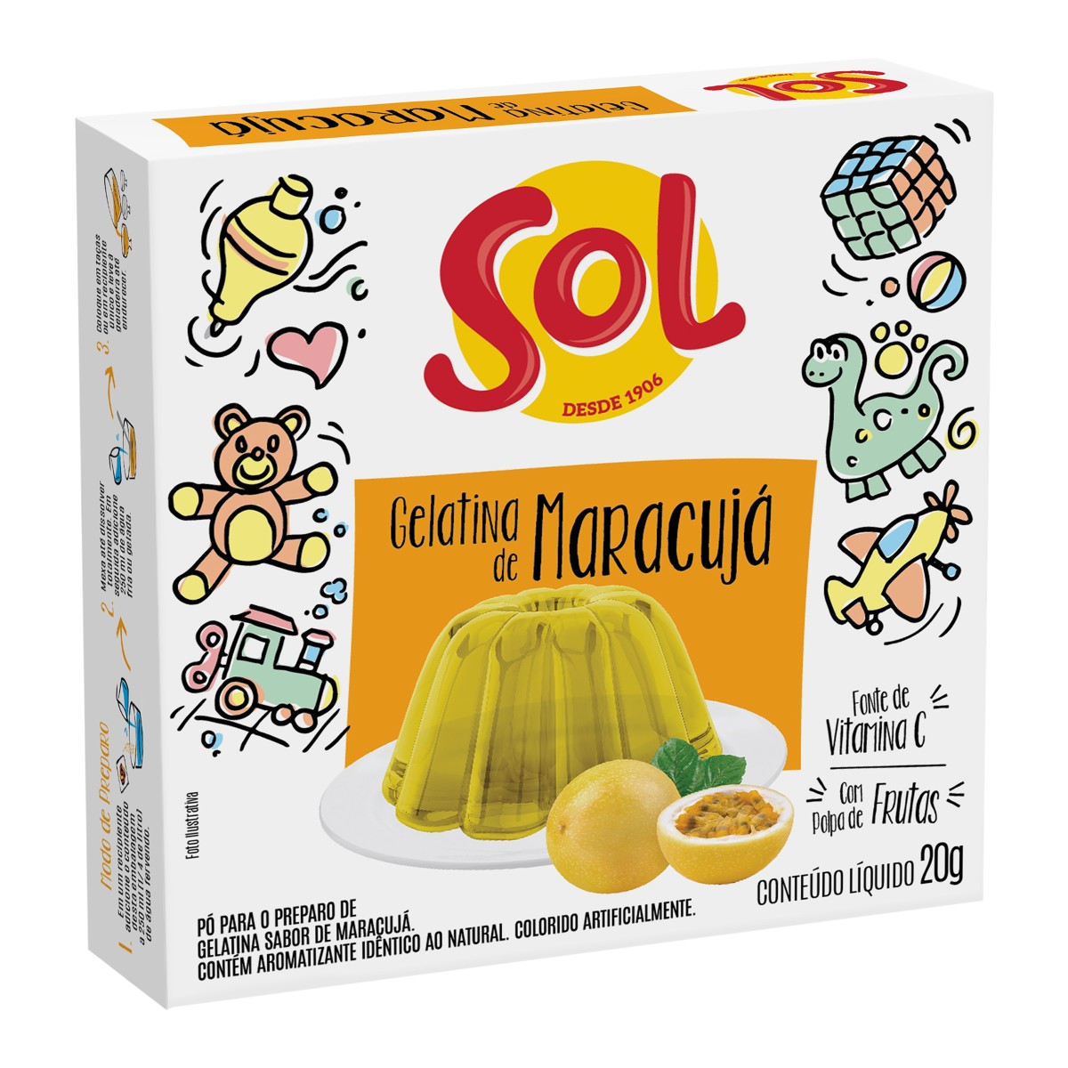 GELATINA SOL MARACUJA CAIXA 20G
