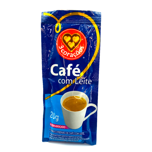 CAFE C/LEITE 3CORACOES SACHE 20G