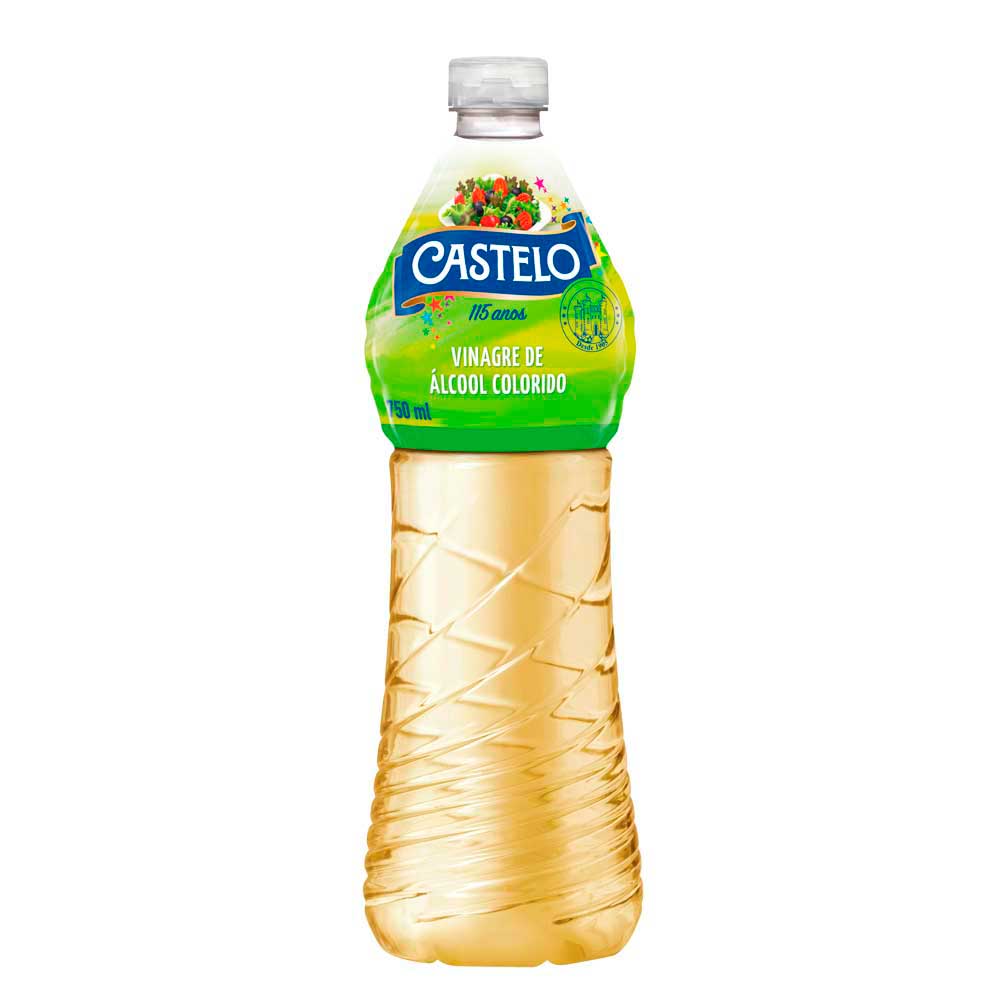 VINAGRE CASTELO ALCOOL COLORIDO 750ML