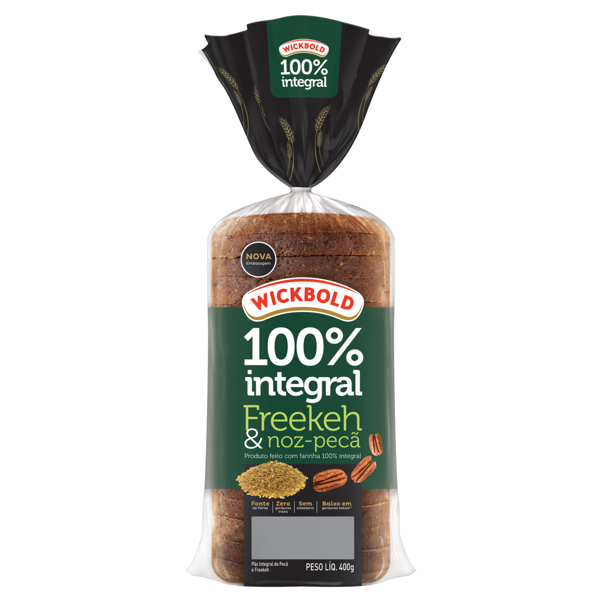 PAO 100% NUTRICAO FREEKEH E NOZ PECA.