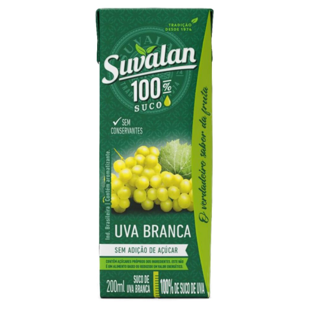 SUCO SUVALAN UVA BRANCA S/ACUCAR 200ML