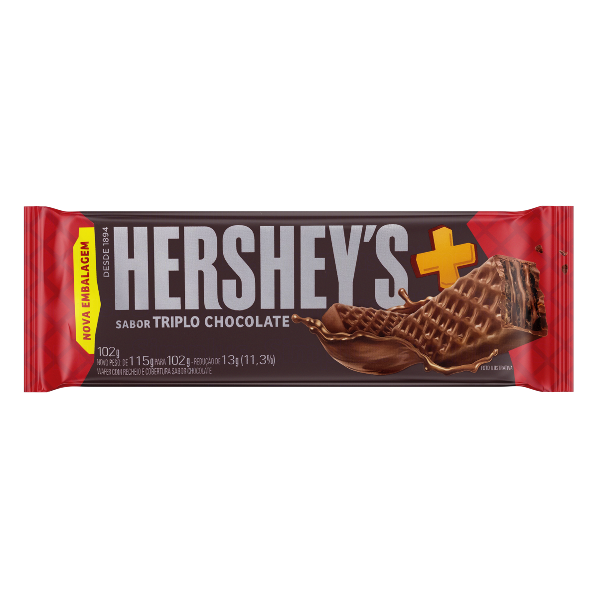 CHOC WAFER HERSHEY MAIS 102GR HERSHEYS TRIPLO CHO